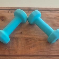 Blue Neoprene Fixed Weight Dumbbells Pair 2kg Each Set of 2 Unisex Adults